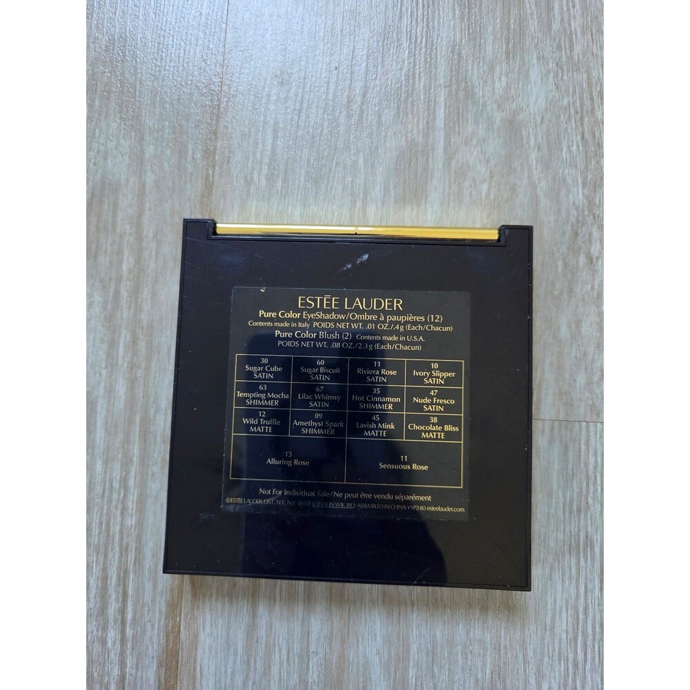 Estée Lauder Pure Color Eyeshadow Blush Palette 14 Shades Gold Croc Compact